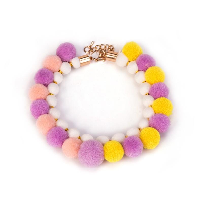 питомец Собака Бабочка Радужный Цветок Шерстяной Шар Ожерелье Ошейник Питомец Собака Кошка Бабочки Галстуки Аксессуары для груминга собак 28-34CM