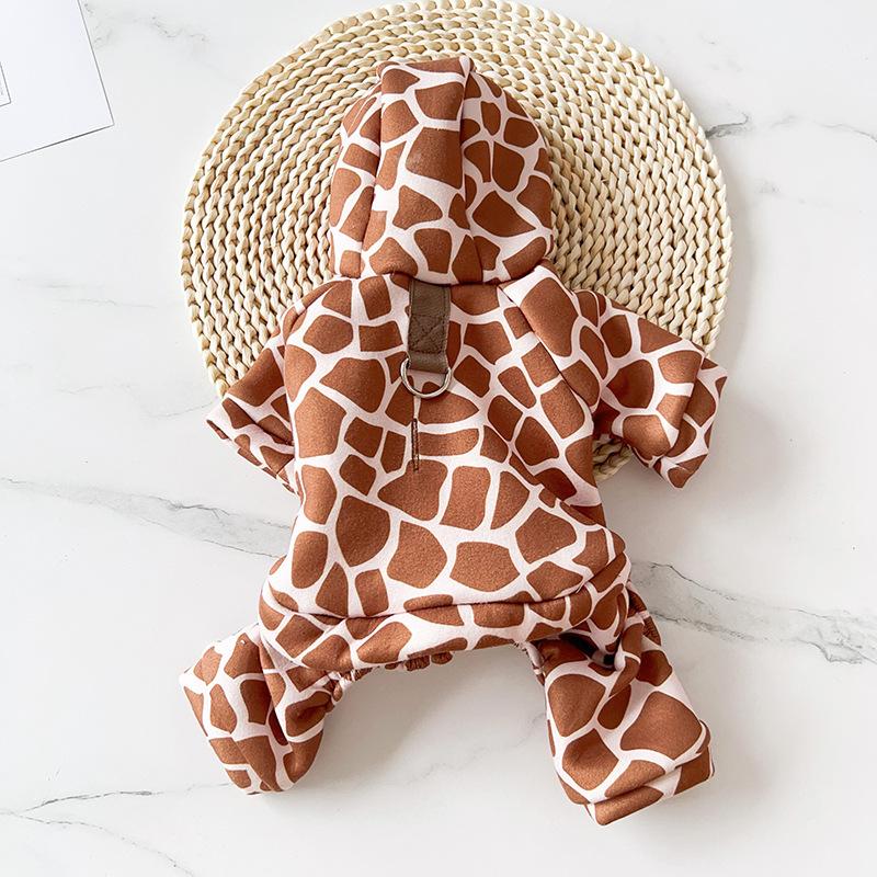 Леопардовый принт Домашний питомец Щенок Собака Четырехлапый С крючками Толстовка Одежда Маленькая Собака весна и Зима Теплая собака кошка питомец Одежда XS 0-2LB